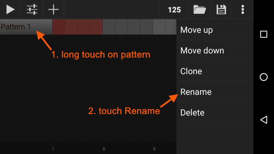 rename drum pattern